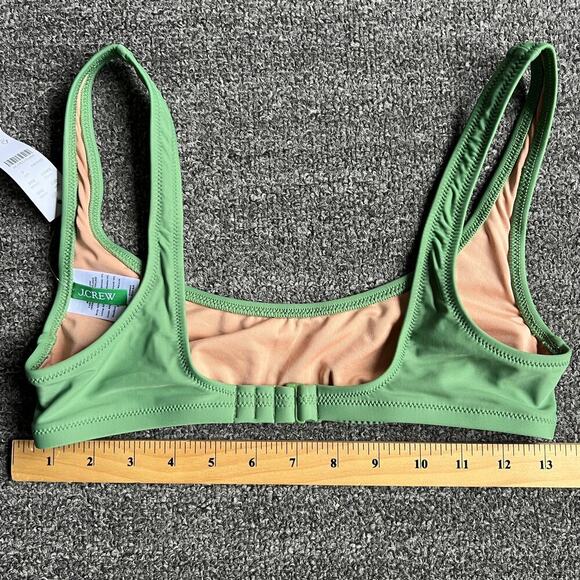 J. Crew Green Heritage Scoop Bikini Swimsuit Top NWT Size S - Picture 3 of 7
